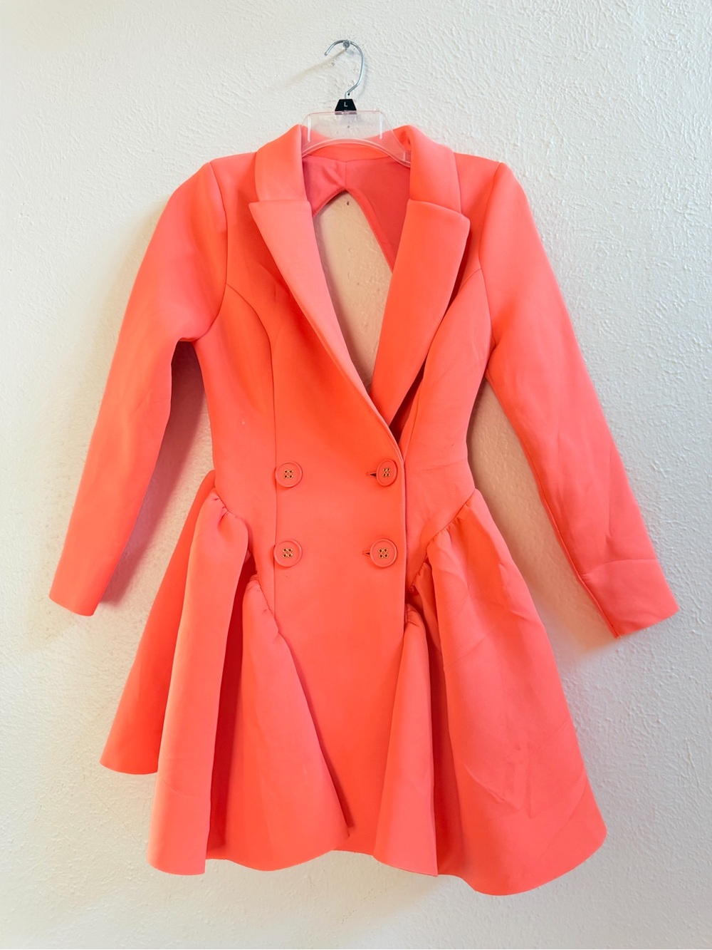 ASOS mini tux coral dress with ruched side pep